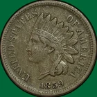 1859 Indian Head Cent Choice Very Fine VF+/XF Coin #37085