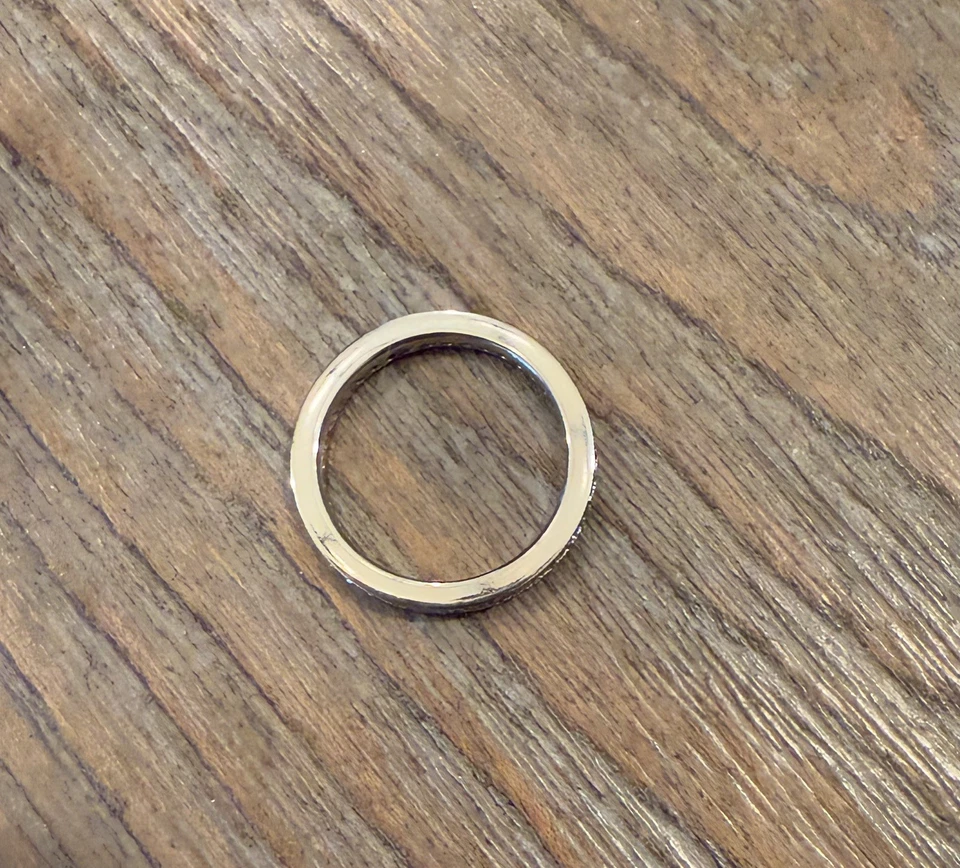 Oro Blanco 14K, Diamante Natural 1/2 Quilate, Banda de Eternidad Milgrain, Talla 6.5 Foto 3 de 4