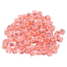 100 Pack Clothes Hanger Marker Number 27 Size Tag Fit 3mm Rod Pink
