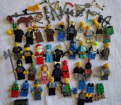 27 Lego Minifiguren viel Zubehör, Grundplatte Ninjago Ritter Troll Malfoy Cowboy