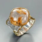 Handmade ring Natural Rutilated Quartz Ring 925 Sterling Silver Size 8 /R474852