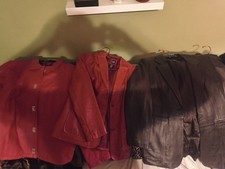 3 Gap And Wilson Womens Leather Jackets Med A...