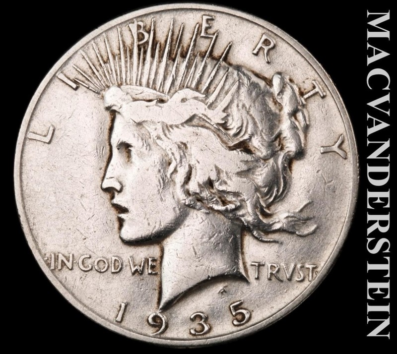 1935 Silver Peace Dollar - Scarce  Semi-key  Better Date  No Reserve  #L1717