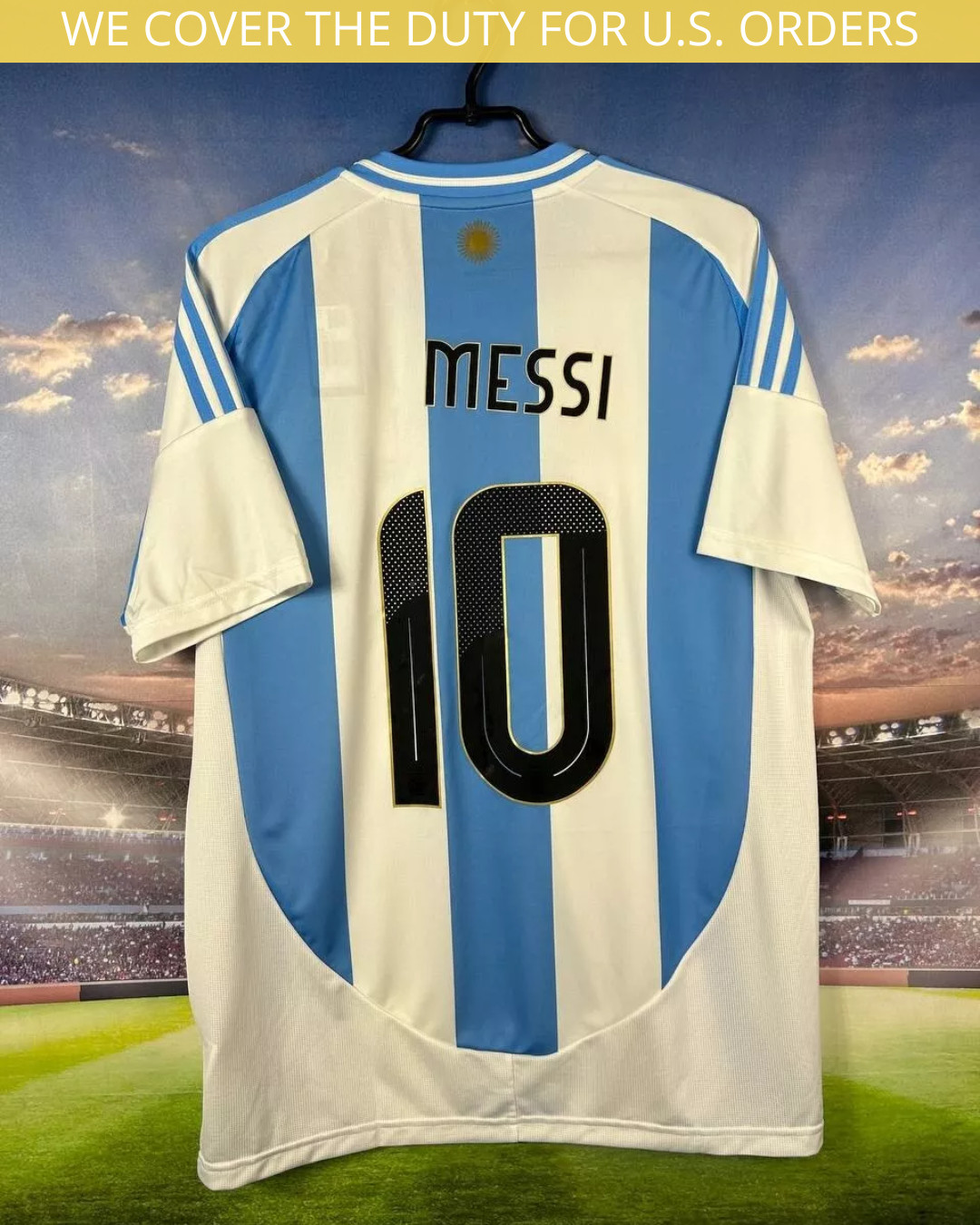 Messi Argentina Team Jersey Home Football Soccer Shirt Adidas Camiseta Men Sz L