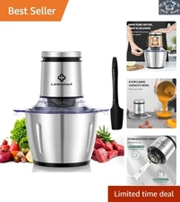 Safe and Efficient 600W 8 Cup Food Processor - Stainless Steel Performance Maker