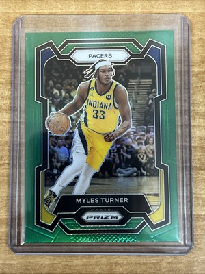 2023-24 Panini Prizm BASKETBALL Green Prizm #34 Myles Turner - Indiana Pacers