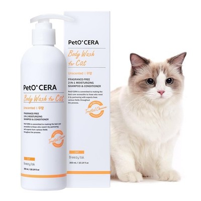 Breezytail PetO Cera All-in-One Cat Shampoo and Conditioner 1 Bottle (10.1oz)