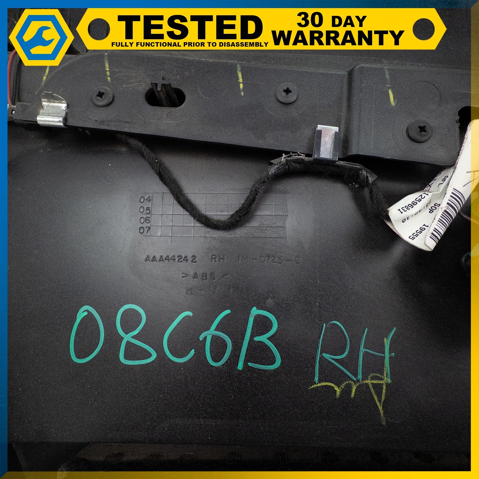 05-13 CHEVROLET CORVETTE C6 FRONT RIGHT SIDE INTERIOR DOOR PANEL BLACK OEM