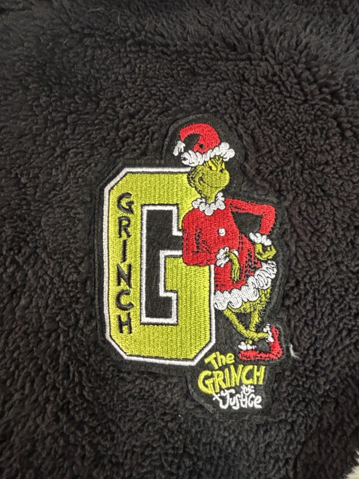 Chaqueta Universitaria Sherpa de Vellón The Grinch X Justice Jóvenes Niñas Talla S 7/8 Nueva con Etiquetas Foto 3 de 4