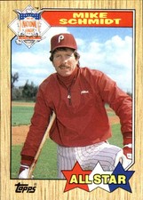 Mike Schmidt 1987 Topps #597 Philadelphia Phillies FREE SHIPPING AutographDen