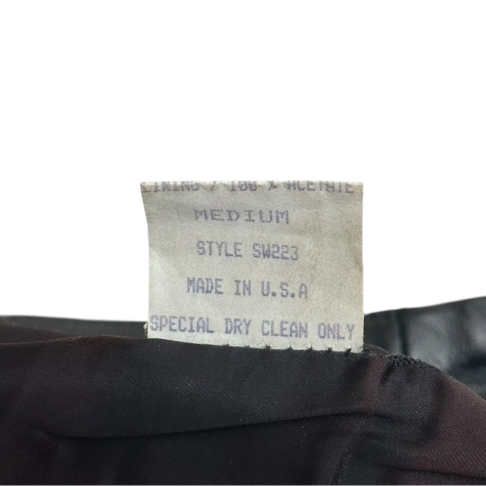 Pantalones de cuero negros Bisou Bisou de Michele Bahbot - talla mediana Foto 4 de 4