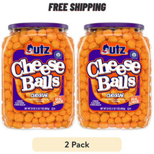 2 Pack Utz Cheese Balls 23 oz each Resealable Party Barrels - FRESH