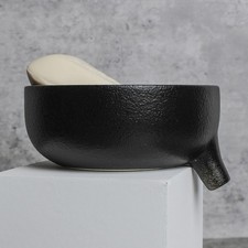 Draining Soap Dish, Ceramic Soap Dish with Drain for Bathroom Shower, Kitchen...