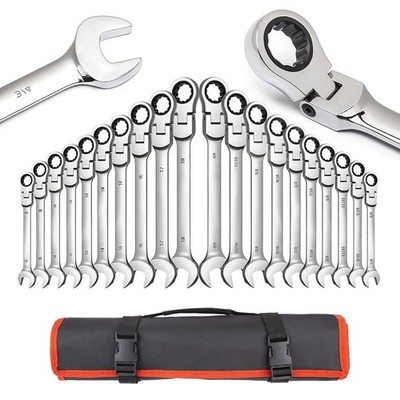 SAE and Metric Ratcheting Combination Wrench Set 20-Piece