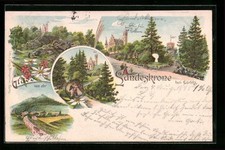 Lithographie Görlitz, Gasthaus zur Landeskrone 1898 