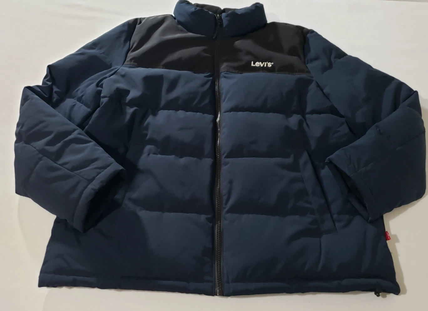 Levis Jacket Mens XXL Blue Quilted Puffer Coat Full Zip Insulated Windbreaker
