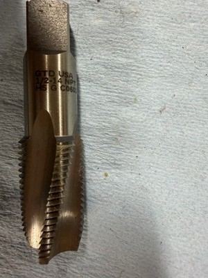GTD 1/2-14 NPT Spiral Flute Tap High Speed Steel Free Shipping