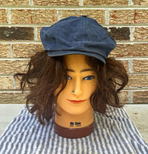 Sterkoski cotton newsboy flat cap. Size 56, navy blue.