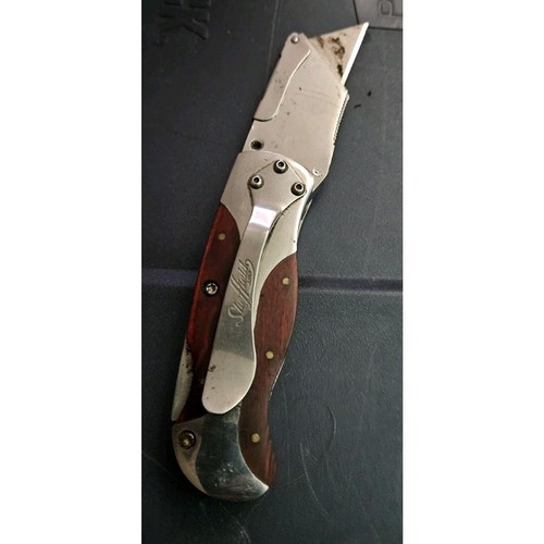 Vtg Rare SHEFFIELD Razor Utility Knife Wood Handle W/Parts Knife - Picture 8 of 9