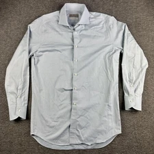 Canali Shirt Mens 16 41 Blue Impeccabile Dress Spread Collar Made in Italy