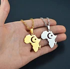 Africa Map Necklace with Islamic Symbols