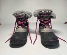 Girls Youth Size 3 London Fog Winter Boots Thinsulate Snow Faux Fur Trim