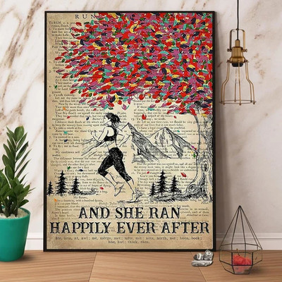 Running And She Ran Happily Ever After Poster No Frame Matte Poster Wall Art ...