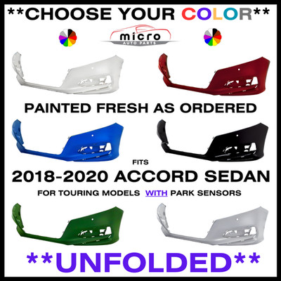 NEW FRONT BUMPER FOR 2018-2020 ACCORD SEDAN PAINTED CHOOSE YOUR COLOR HO1000315