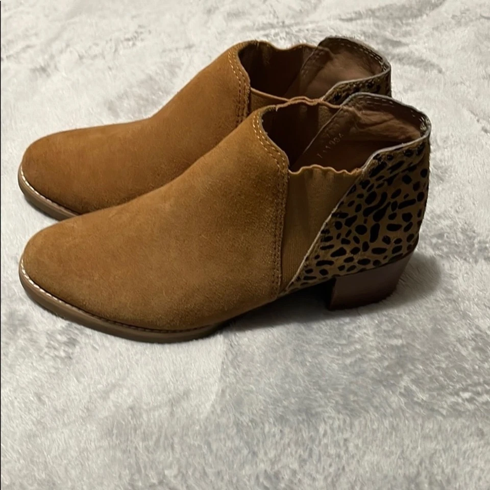 ALL BLACK Leopard Print Women’s Ankle Boots - Tan Sz 37.5M - Image 3 of 4