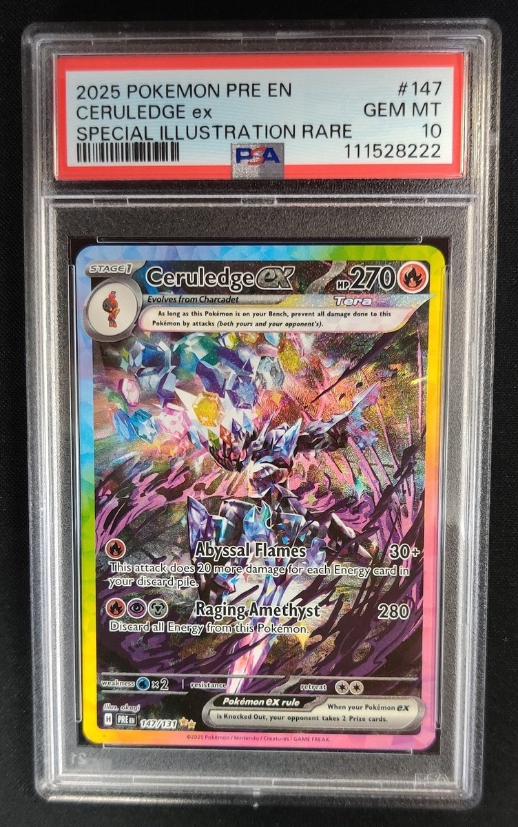 PSA 10 GEM MINT Ceruledge ex 147/131 Prismatic Evolutions Pokemon