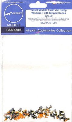 JST001 1:400 Jetset Models - Ramp Workers & Striped Cones Set (35 pcs of each)