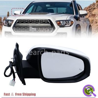 Fits 2016-2023 Toyota Tacoma White Mirror Passenger Right Heat Signal Blind Spot
