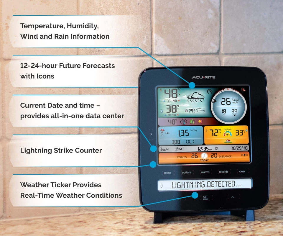 AcuRite Iris (5-in-1) Professional Weather Station with LCD Display and - Image 3 of 4