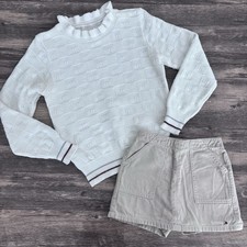 Vintage Tommy Hilfiger Y2K Skort khaki size 6 Girls skirt shorts w/ knit sweater