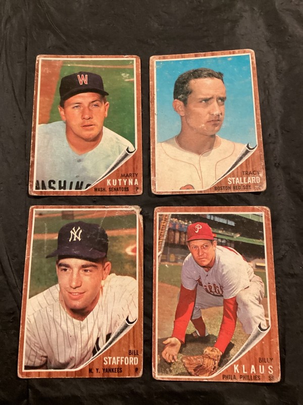 1962 Topps BB Short Print High Number Card Lot - (4) Diff (POOR)