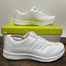 Easy Spirit ESSouthcoast 360 White Leather Walking Shoes Sneakers Size 8.5W NIB