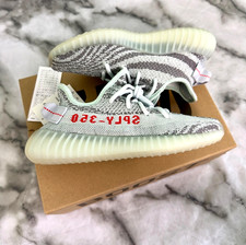 Image of Adidas Yeezy Boost 350 V2 Blue Tint B37571 Size UK 3.5 Juniors Brand New + Tags