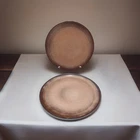 Set 2 Vintage Frankoma Prairie Brown  10 " Dinner Plate 6F Sapulpa Clay