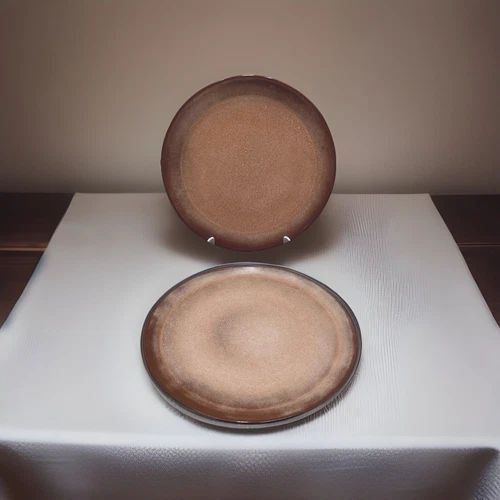 Set 2 Vintage Frankoma Prairie Brown  10 " Dinner Plate 6F Sapulpa Clay