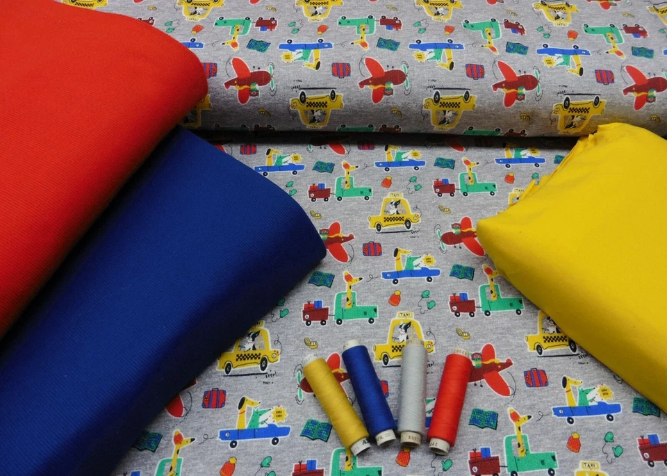 Pets grau Hilco French Terry Fahrzeuge + Tiere Hilco Kinderstoff Jungs 25 cm - Bild 2 von 2