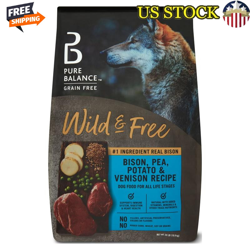 Bison Pea Potato Venison 24lbs Natural Nutrition Kibble
