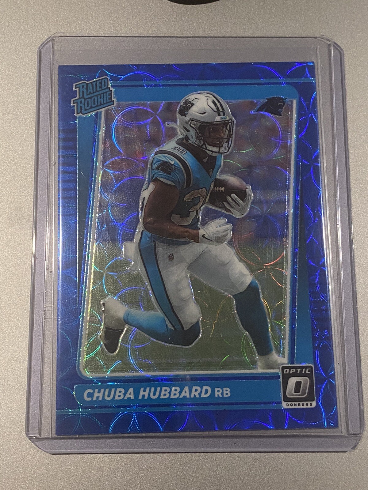 CHUBA HUBBARD 2021 Donruss Optic RC Rookie BLUE SCOPE Prizm #225 Panthers