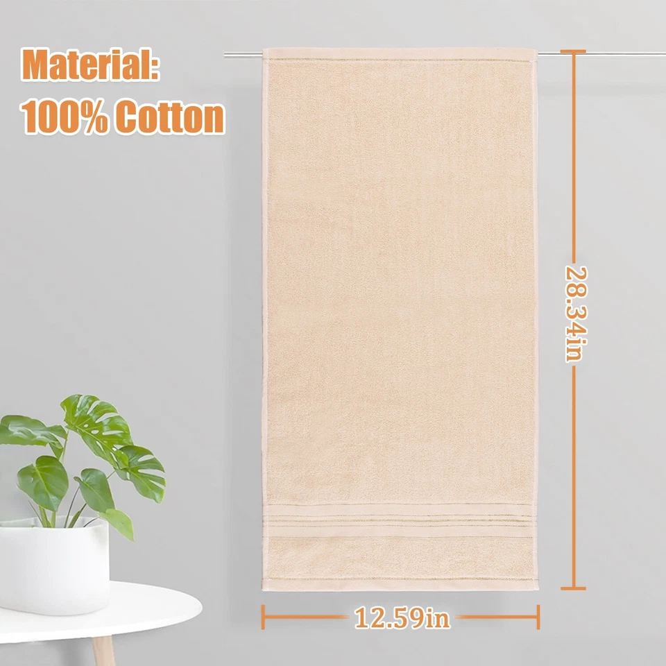 Toalla suave 100 % algodón premium 3 piezas suave dorado lujo absorbente paño facial baño Foto 2 de 4