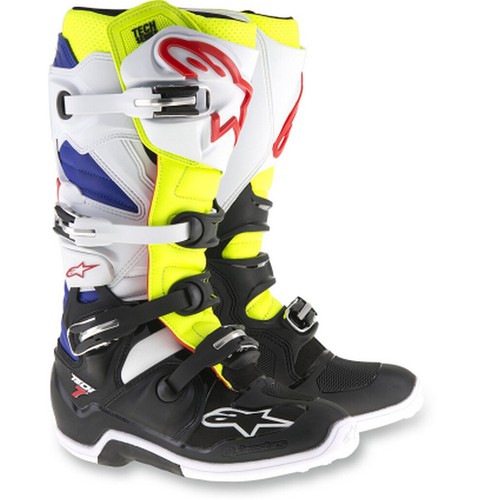 Mens MX Offroad Boots White/Yellow/Blue 