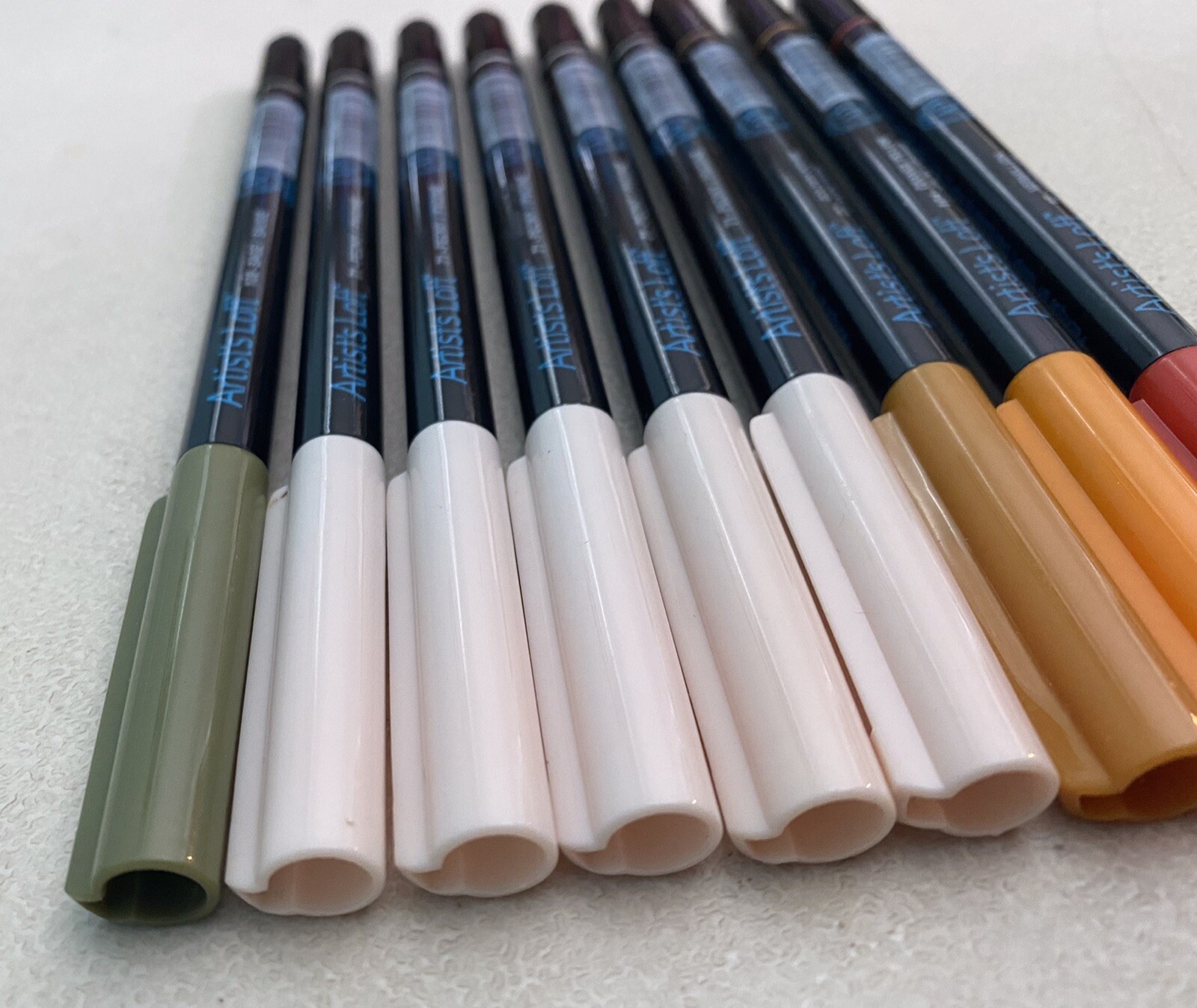 9 Piece Lot Misc Artists Marker Dual Tip Sage Peony Vermilli