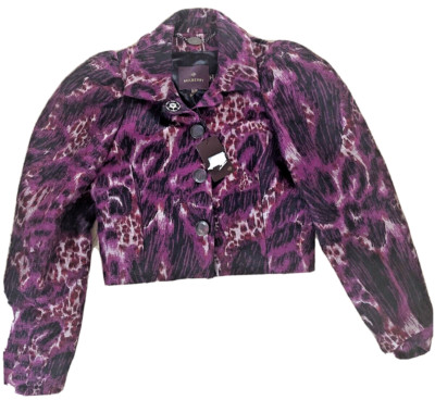 Vintage never used Mulberry wool Authentic Cropped leopard print jacket UK 10
