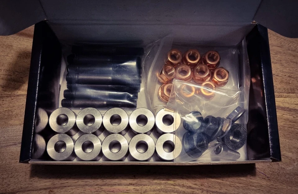 Kit de colector de escape mejorado y tachuelas/junta Land Rover Defender Discovery 2 Td5 Foto 2 de 4