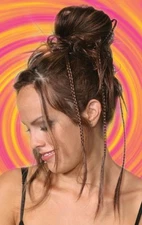 14" BRAIDED HAIR SCRUNCHIE PONYTAIL HOLDER HAIRPIECE EXTENSIONS STRAIGHT BRAIDS