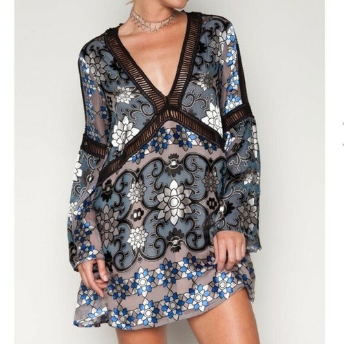 For Love and Lemons Juliet Mini Dress Jade XS