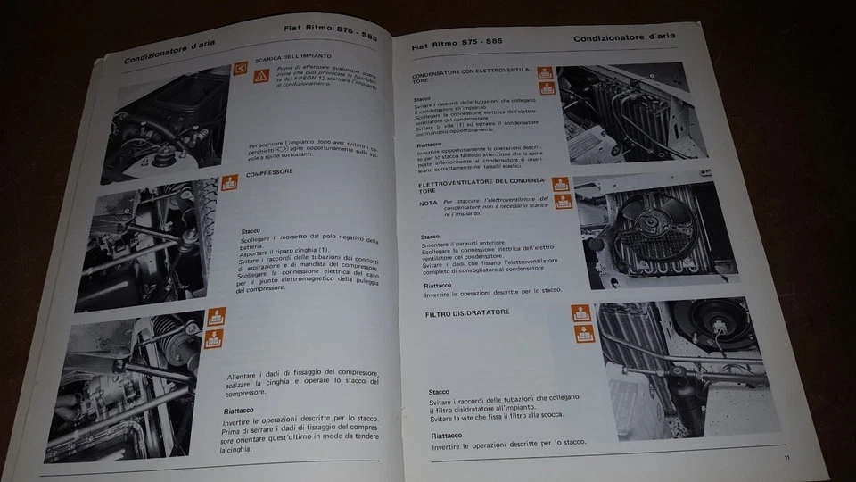 manuale officina condizionatore d'aria fiat ritmo s75/s85 - 131 sf. - argenta  - Immagine 3 di 4